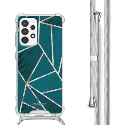 Afbeelding van iMoshion Hoesje Geschikt voor Samsung Galaxy A53 met Koord Design Meerkleurig / Petrol Green Graphic