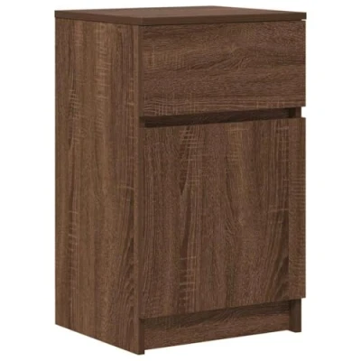 Afbeelding van vidaXL Nachtkastje 39x35x65 cm bewerkt hout bruin eikenkleur