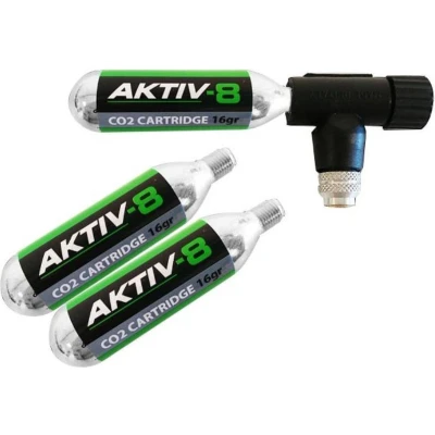 Afbeelding van Aktiv 8 CO2 Set Inclusief Adapter en 3x 16gr patroon met schroefdraad