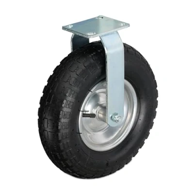 Afbeelding van Relaxdays bokwiel luchtband 3.50 6 tot 120 kg met stalen plaatje zwart ziler