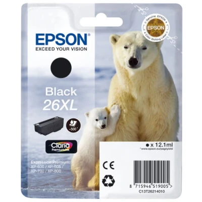 Afbeelding van Epson 26xl Zwart Claria Premium (c13t26214022)