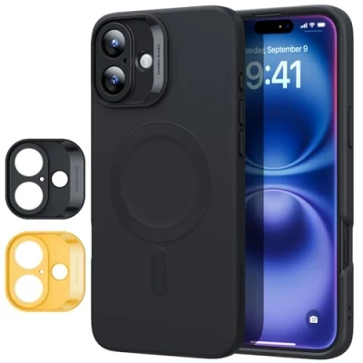 Afbeelding van ESR Cloud Soft HaloLock Hoesje Geschikt voor Apple iPhone 16 Compatibel met MagSafe en Siliconen Back Cover Magnetische Beschermhoes Zwart