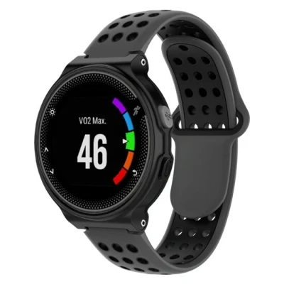 Afbeelding van Siliconen sportbandje Grijs + zwart Garmin Forerunner 220 / 230 235 620 630 735 (XT)