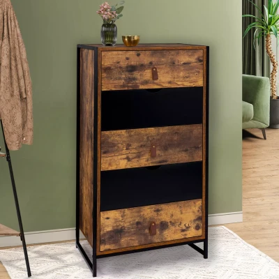 Image de Chiffonnier 5 tiroirs CHICAGO commode semainier design industriel