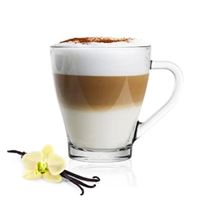 Afbeelding van Sendez Set van 6 cappuccino koffieglazen 250 ml en roestvrijstalen lepels