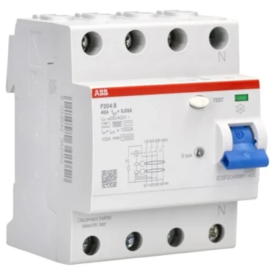 Afbeelding van ABB aardlekschakelaar 4 Polig 40A 30mA F204B 40/0.03 TYPE B