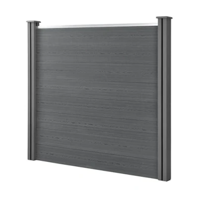 Afbeelding van HKC Schuttingpaneel met palen grijs 165x162 cm