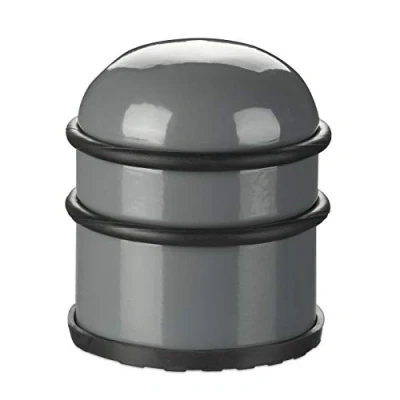 Afbeelding van Relaxdays deurstopper rond deurvastzetter rubber deurstop rvs deurbuffer hoog donkergrijs