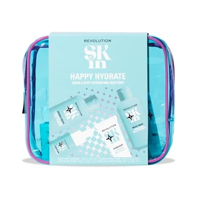 Image de Revolution SKin, Happy Hydrate Starter Kit, Set Idratante con Latte Detergente, Essenza, Siero e Crema Idratante, Vegano Cruelty Free, 4 Prodotti