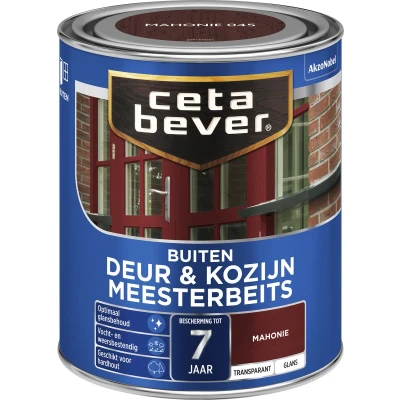 Afbeelding van Ceta Bever Transparant Meesterbeits Deur &amp; Kozijn 045 Mahonie Glans Blanke lak Beits