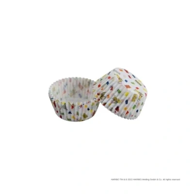 Afbeelding van Zenker meets Haribo muffinvormpjes van papier, 50 stuks, perfect voor carnaval of de volgende kinderverjaardag, papieren vormpjes muffins