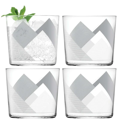 Afbeelding van L.S.A. Peaks Tumbler Glas 310 ml Set van 4 Stuks Grey / Glass