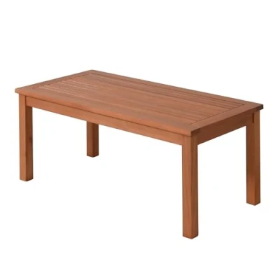 Afbeelding van Spetebo Bijzettafel eucalyptushout 90 x 44 cm tuintafel massief hout 100% FSC geolied balkontafel rechthoekig