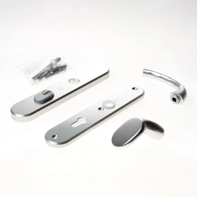 Afbeelding van Hoppe Tokyo veiligheidsbeslag knop/kruk Aluminium F1 PC72 LS met kerntrekbeveiliging (afgerond) SKG***