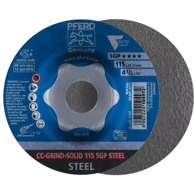 Afbeelding van PFERD 64187116 CC GRIND SOLID 115 SGP STEEL Schuurschijf Diameter mm Boordiameter 22.23 10 stuk(s)