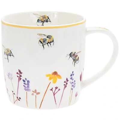 Afbeelding van Jennifer Rose Gallery Thee en koffiemok Bloemenmotief Wit