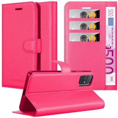 Afbeelding van Cadorabo Hoesje geschikt voor Samsung Galaxy A71 5G in KERSEN ROZE Beschermhoes met magnetische sluiting, standfunctie en kaartvakje Book Case Cover Etui