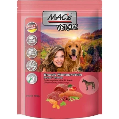 Afbeelding van 100g MAC&#039;s Dog Mono Snack Paard Hondensnacks