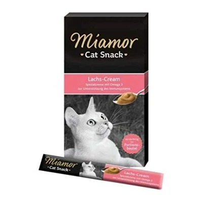 Afbeelding van 6x15g Cat Zalm Cream Miamor Kattensnacks