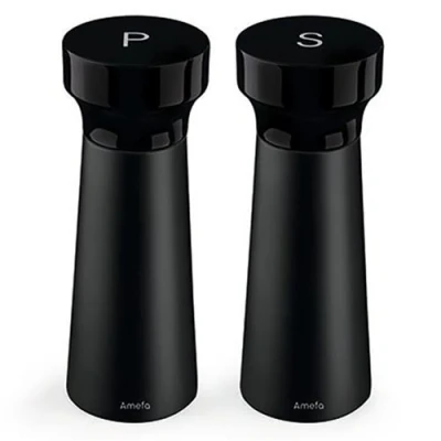 Image de Amefa Ensemble moulin à sel et poivre moderne 15 cm Noir