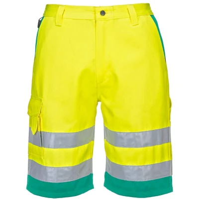 Afbeelding van Hi Vis lichtgewicht polykatoen korte broek maat L, Yellow/Teal