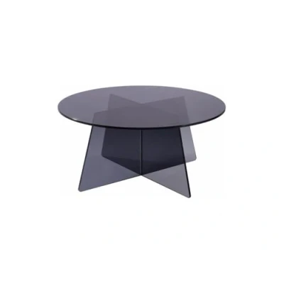 Afbeelding van Vente unique Salontafel van gehard glas Antraciet SELVORA L 90 cm x H 40 D
