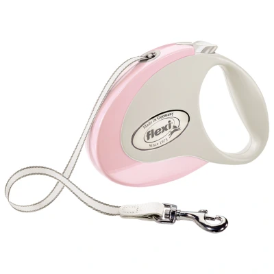 Afbeelding van Flexi Rollijn Style Tape 5 m Hondenriem Roze&amp;Wit