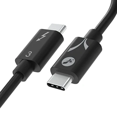 Afbeelding van SABRENT USB C Thunderbolt 3 oplaadkabel 100 W (Intel gecertificeerd) kabel tot 40 Gbps, voor Leptops, MacBooks, Dell, Galaxy S22 S21 S20 en meer, 20 cm (CB T320).