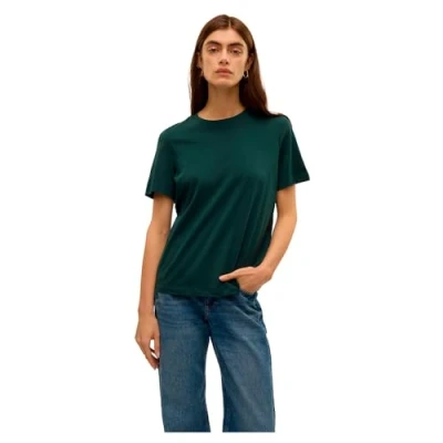Image de VERO MODA T shirt basique pour femme Col rond Manches courtes Coupe normale, Vert pin, S