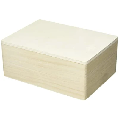 Afbeelding van Artemio Set van 2 rechthoekige dozen, hout, beige, 22 x 9 16 cm 14002310