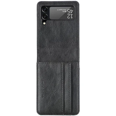 Afbeelding van iMoshion Hoesje Geschikt voor Samsung Galaxy Z flip 3 Met Pasjeshouder Luxe Bookcase versie Zwart