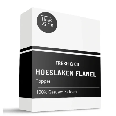 Afbeelding van Topper Hoeslaken Katoen , Antraciet 90x200 cm Fresh &amp; Co Geschikt Voor Matrassen Tot 22 Hoog Ga naar Dekbed Discounter.nl