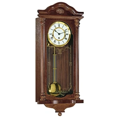 Afbeelding van Hermle Uhrenmanufaktur wandklok, hout, mahonie, 67cm x 29cm 14,5cm
