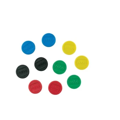 Afbeelding van nobo Magneet 1901016 (Ø) 20 mm rond, facetrand Diverse kleuren, Zwart, Rood, Blauw, Wit, Geel 10 stuk(s)