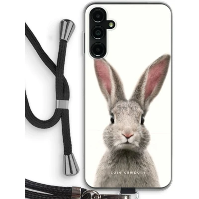 Afbeelding van Case Company® hoesje met Koord geschikt voor Samsung Galaxy A14 Daisy Telefoonhoesje Zwart Bescherming aan alle Kanten en Over de Schermrand