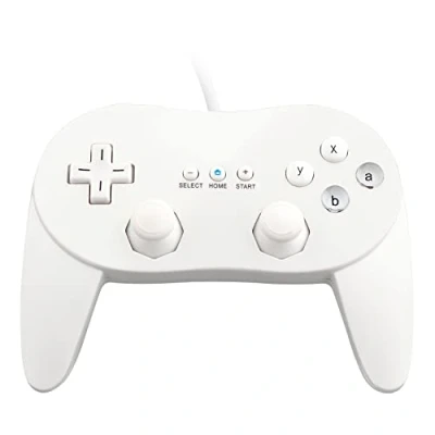 Afbeelding van OSTENT Manette Classique Filaire Pro Gamepad Joystick pour Console de jeux vidéo Wii Remote, Couleur Blanc