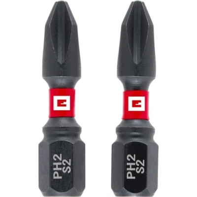 Afbeelding van Einhell 30 mm PH2 Dual Twist Impact Bits (S2 staal, hoge duurzaamheid, dubbel torsie effect, rode ring, C 6.3 schacht)