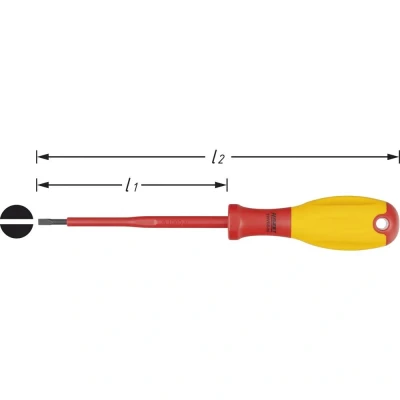 Afbeelding van HAZET VDE Platte schroevendraaier Kopbreedte: 4 mm Koplengte: 100