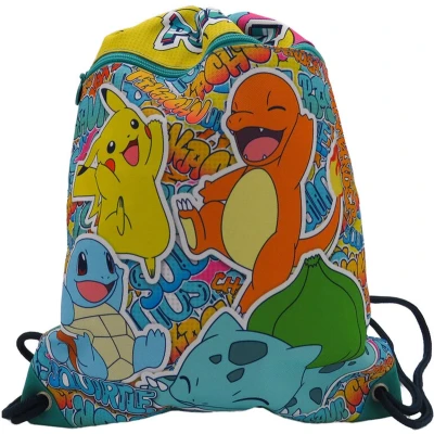 Afbeelding van Pokemon Gymtas / zwemtas 44 cm incl. vak met rits High Quality Pikachu Squirtle Charmander Bulbasaur