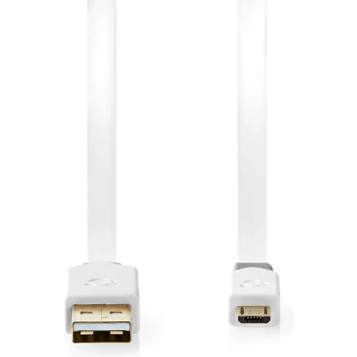 Afbeelding van Nedis Ccbw60500Wt10 Kabel Usb 2.0 A Male Micro B 1,0 M Wit