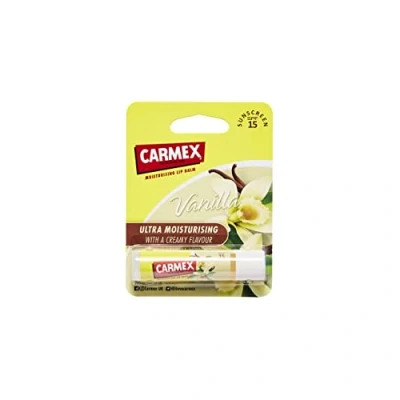 Afbeelding van Carmex Vanilla Ultra Hydraterende lippenbalsem SPF15 voor droge lippen, 4,25 g
