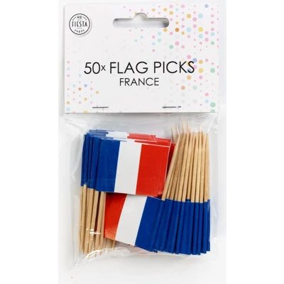 Afbeelding van Prikkers vlag Frankrijk Blauw Wit Rood 50 stuks
