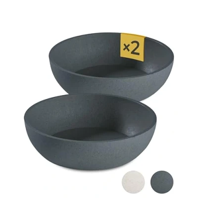 Afbeelding van PiuPet® Voerbak voor honden, 2 x 1 l, grijs, vaatwasmachinebestendig, diameter 17,5 cm, waterbak voederbak voederbakken en drinkbakken puppyaccessoires