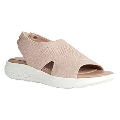 Afbeelding van Geox Spherica EC5 Sandalen met sleehak, Dames, Maat: 38, Nude Textiel