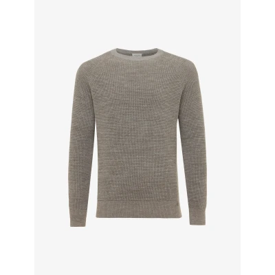 Afbeelding van Gentiluomo Round Ls Raglan Truien &amp; Vesten Heren Sweater Hoodie Vest Taupe Maat S