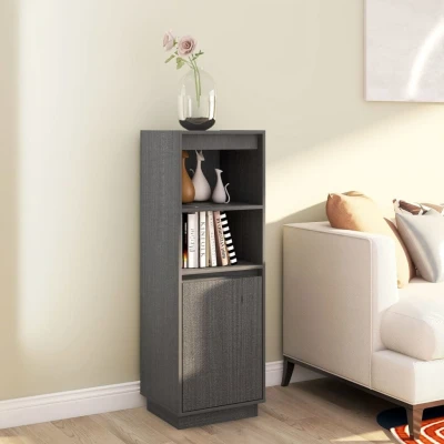 Afbeelding van Hoge kast 37x34x110 cm massief grenenhout grijs