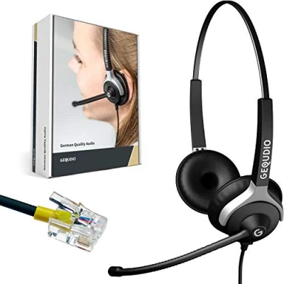 Afbeelding van GEQUDIO WA9023 Headset stereo bedraad inklapbare microfoon zwart