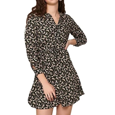 Image de Only Tunique Imprimée Robe, Noir/Motif Floral Sarah, S