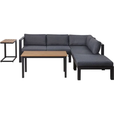 Afbeelding van Beliani MESSINA Loungeset voor 5 Zwart Aluminium