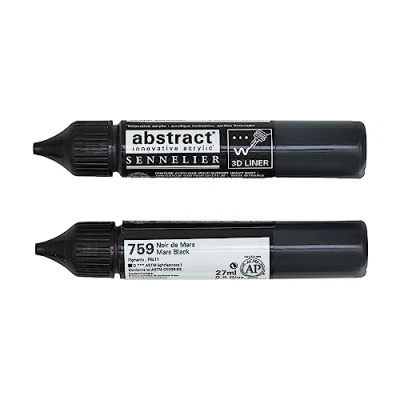 Afbeelding van Abstract Liner Sennelier acrylverfmarker maart zwart